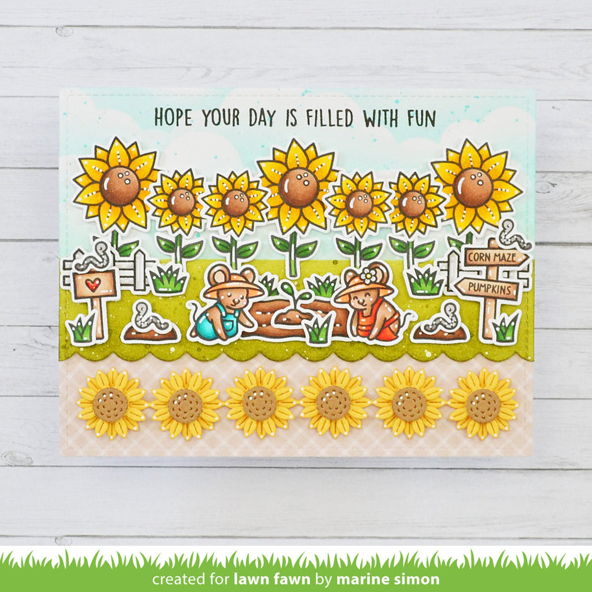 Lawn Fawn LF3528 Sunflower Border die