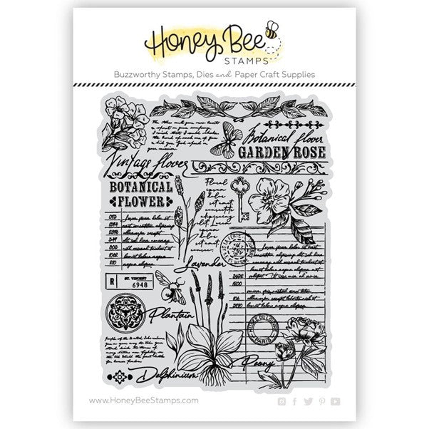 Honey Bee Stamps - Vintage Flora 5x6 Background Stamp