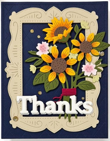 Waffle Flower - Sunflower Bouquet Die set-422608