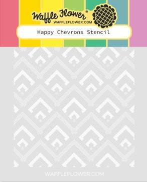 Waffle Flower - Happy Chevrons Texture Stencil ***