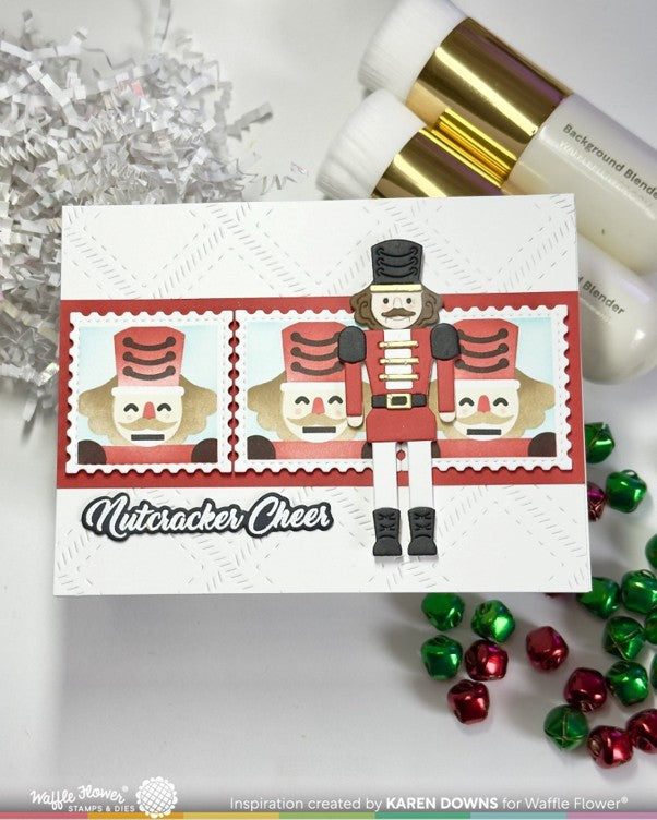 Waffle Flower - Square Postage - Nutcracker Stencil