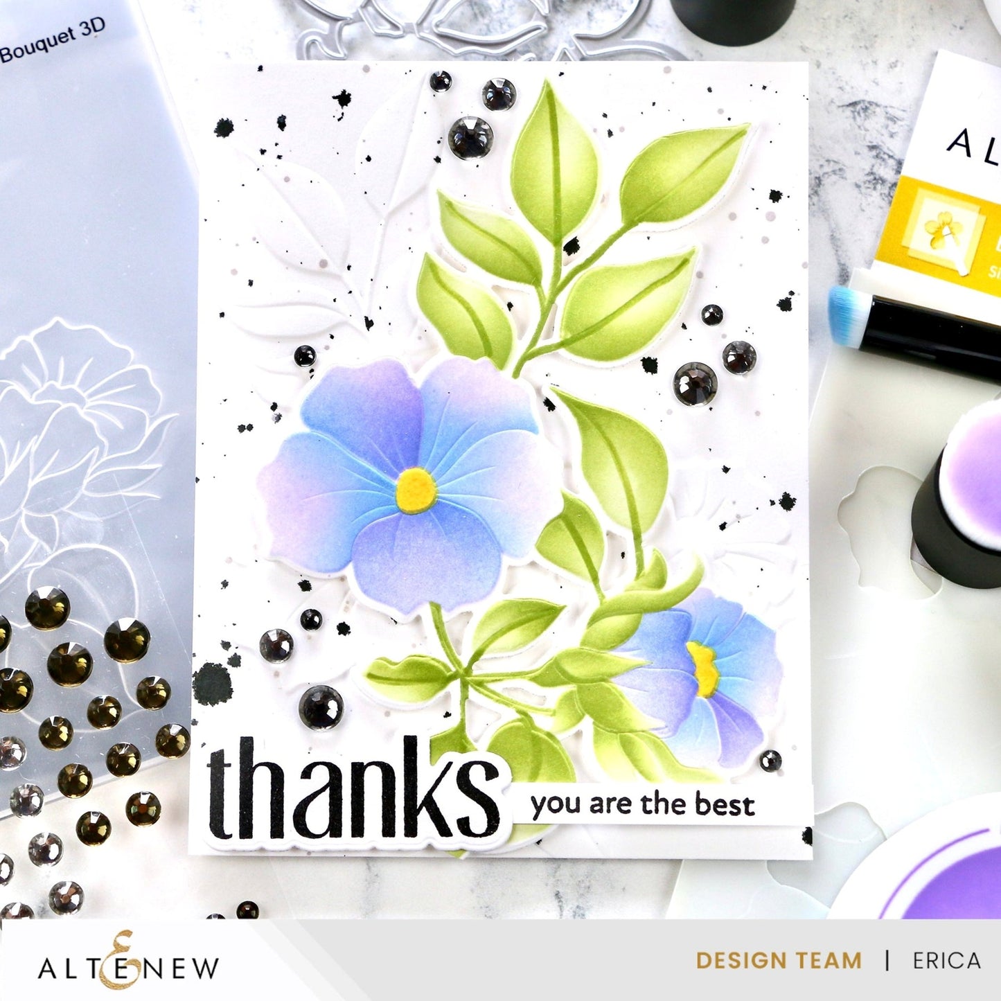 Altenew - Blossoming Bouquet Embossing Folder and Stencil Bundle