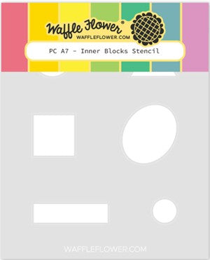 Waffle Flower - Stencil Postage Collage A7 Inner Blocks