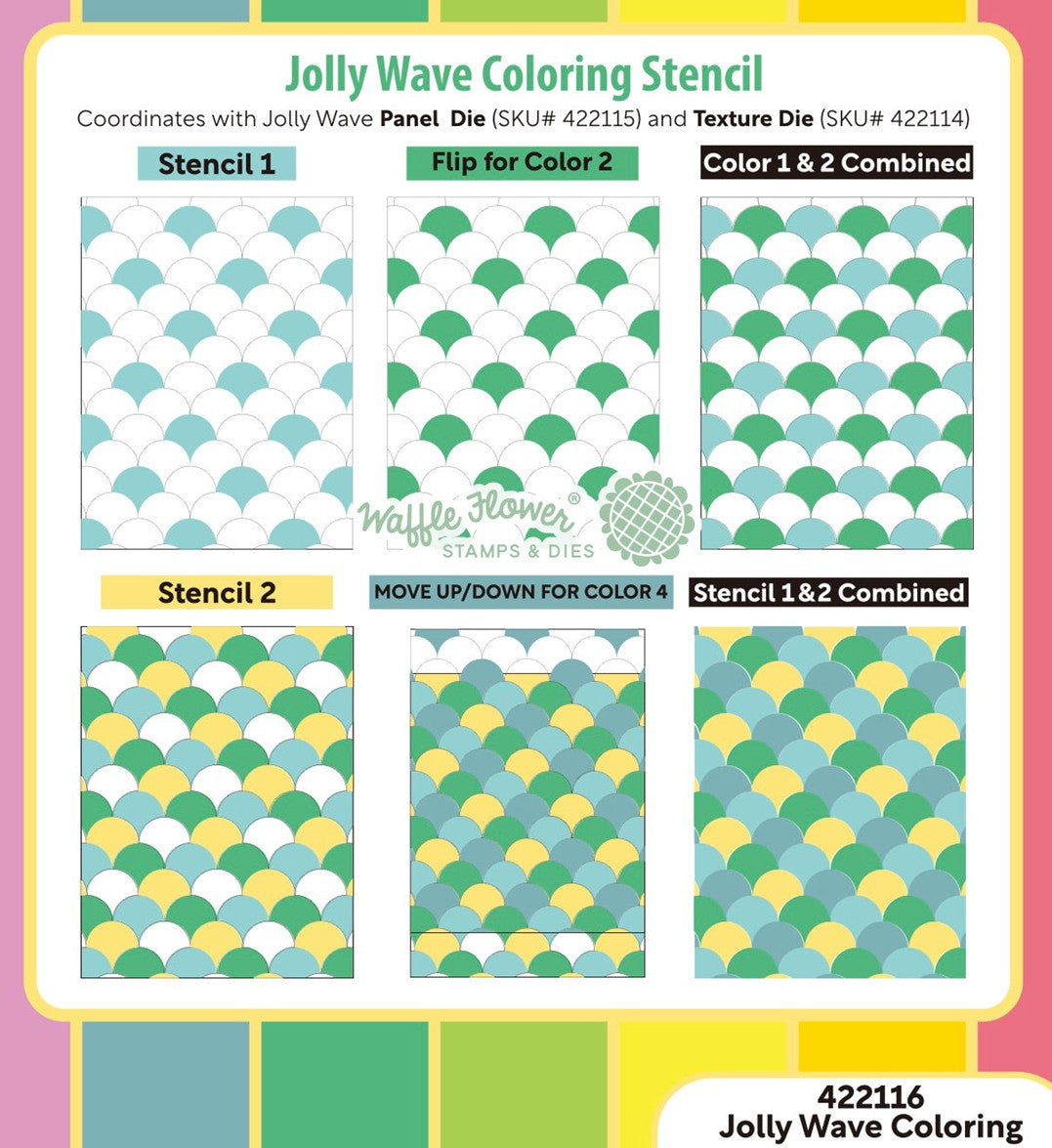 Waffle Flower - Jolly Wave Wave Colouring Stencil