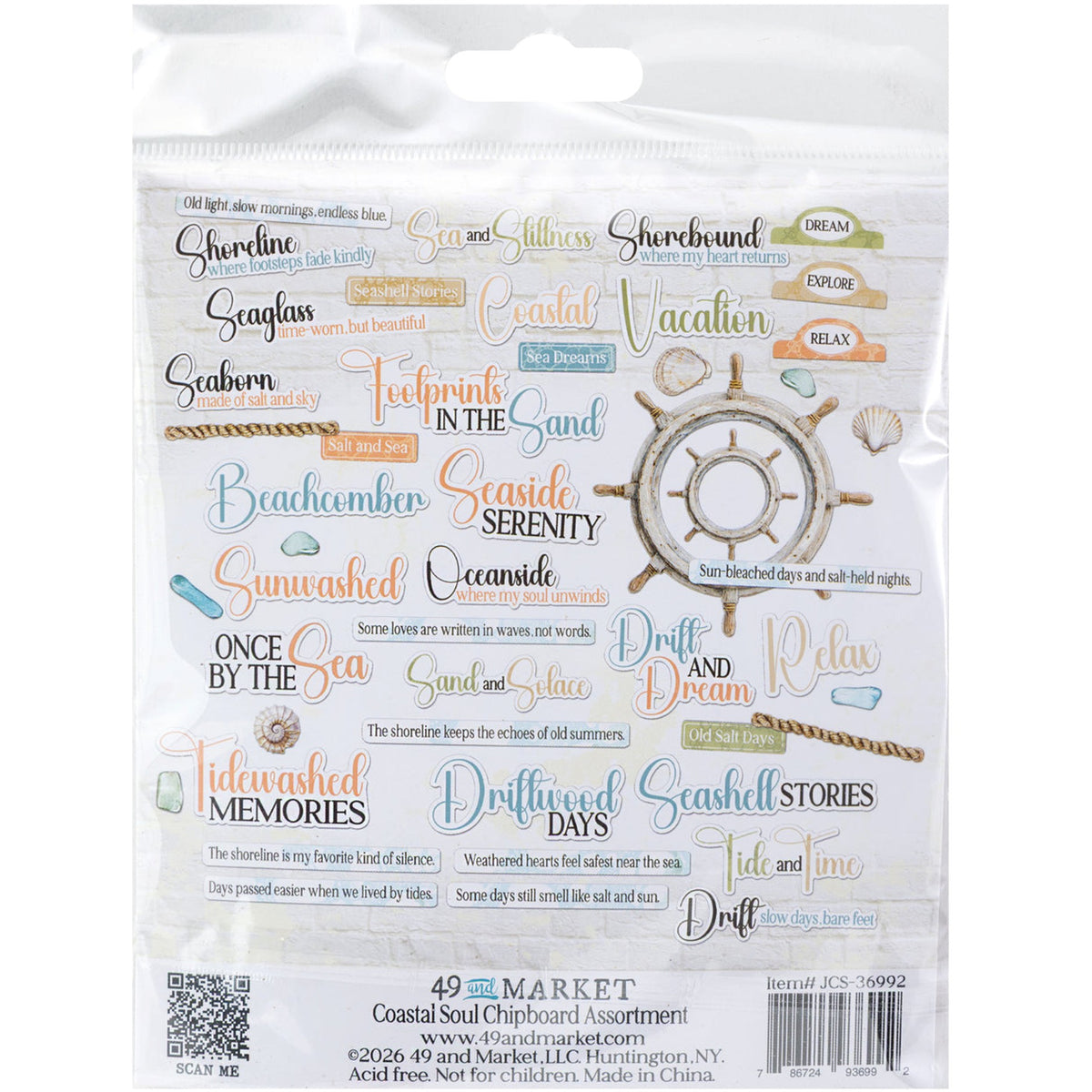 49 & Market - Coastal Soul Chipboard JCS36992