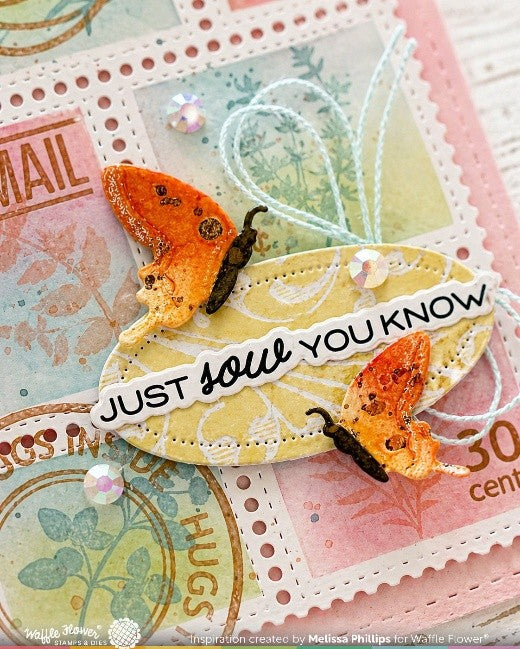 Waffle Flower - Postage Collage Herb Silhouette Stamp set - 422497