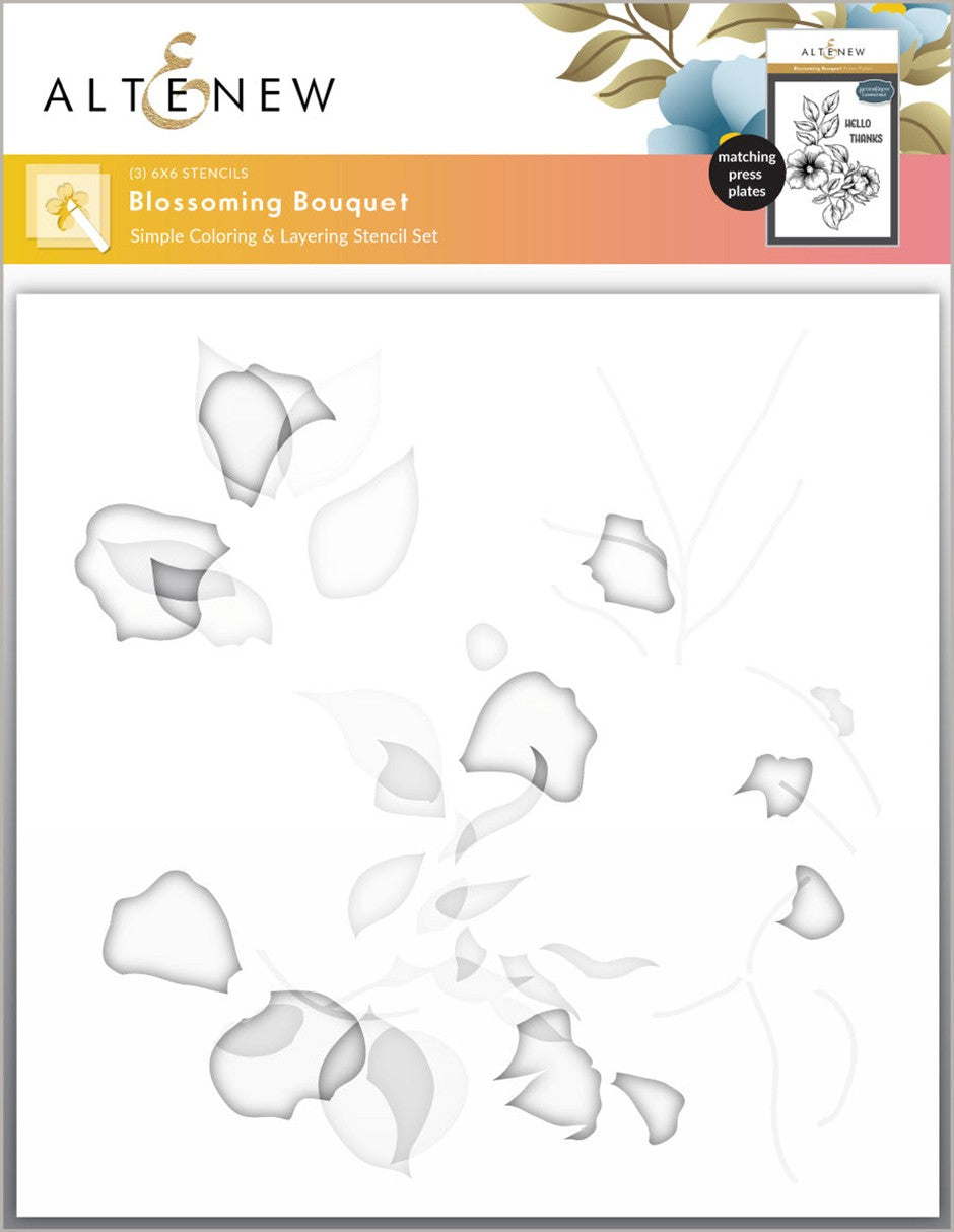 Altenew - Blossoming Bouquet Embossing Folder and Stencil Bundle