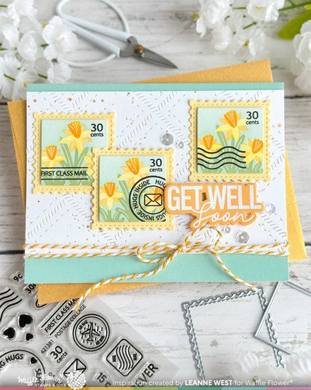 Waffle Flower - Stencil Square Postage Daffodil
