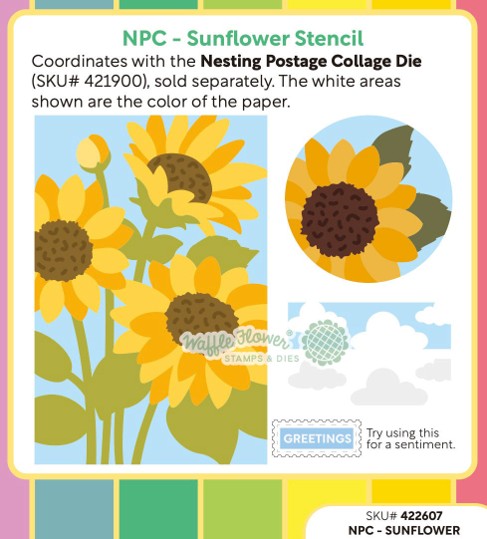 Waffle Flower - NPC Sunflower Stencil -422607