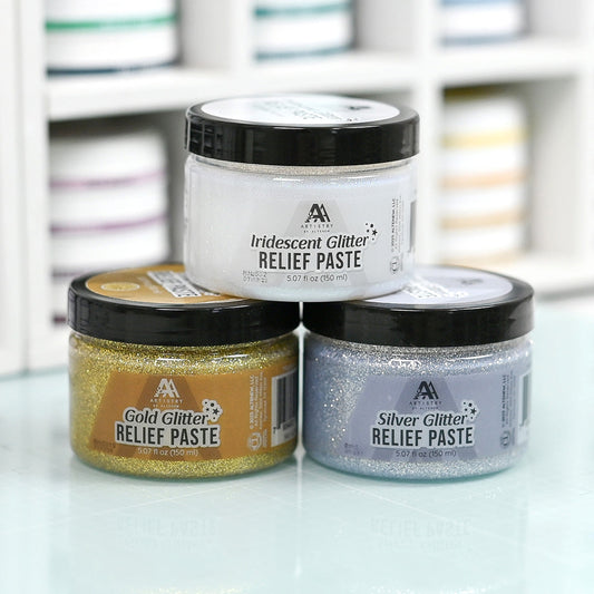 Altenew - New Glitter Relief Pastes set (Iridescent, Gold and Silver)