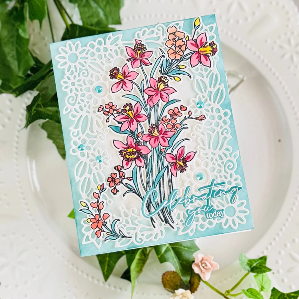Pink Fresh Studio - Whispering Daffodils stamp & die *