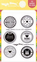 Waffle Flower - Postage Collage Circle Sentiments Stamp Set -422067