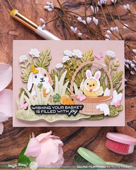 Waffle Flower Designs - Basketful of Bunny Die 'n Stencil***
