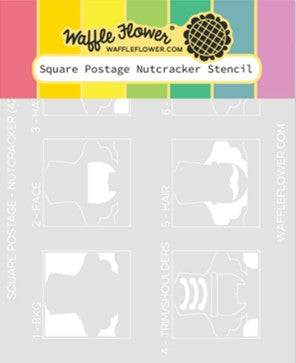 Waffle Flower - Square Postage - Nutcracker Stencil