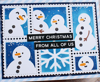 Waffle Flower - Postage Collage Snowman Stencil