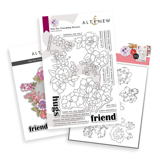 Altenew - One-Go: Friendship Flowers (stamp, die and stencil set)