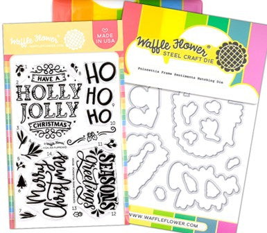 Waffle Flower - Poinsettia Frame Sentiments (stamp and die set)