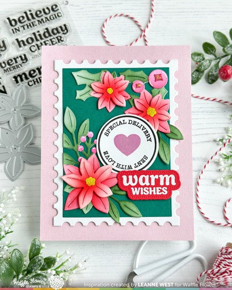 Waffle Flower - Poinsettia Frame die set***