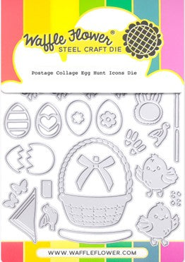 Waffle Flower Designs - Postage Collage Egg Hunt Icons die set***