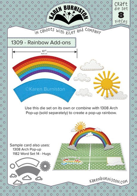 Karen Burniston Die Set - 1309 Rainbow Add-Ons