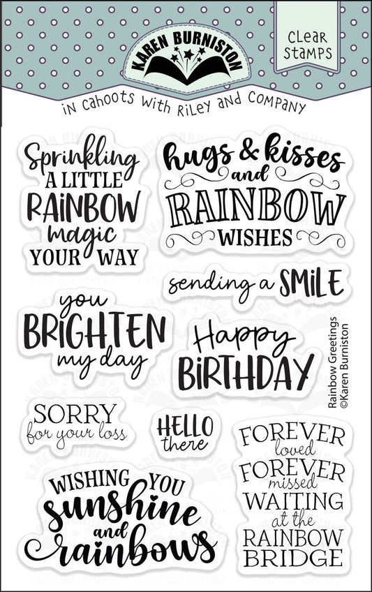 Karen Burniston Stamp Set - Rainbow Greetings***