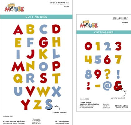 Spellbinders - Say Cheese Classic Mouse Alphabet & Numbers Bundle from the Say Cheese Classic Mouse Collection