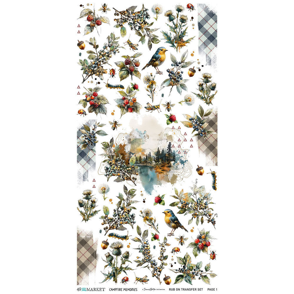 49 & Market - DCM-37425 Campfire Memories 6x12 Blendable Rub-Ons