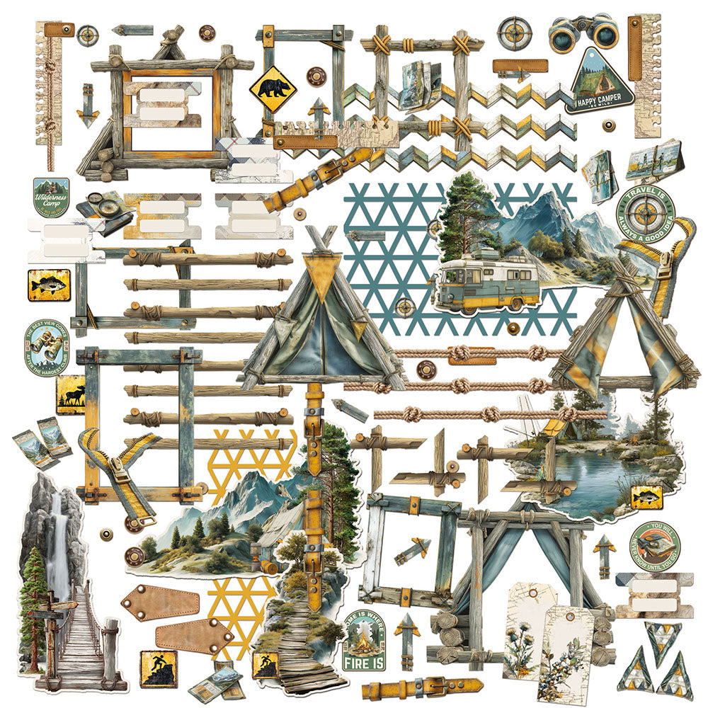 49 & Market - Campfire Memories DCM-37463 Ephemera & Frame Set