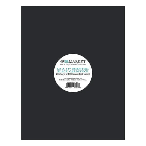 49 & Market - E-37982 Essential Black 8.5x11 Cardstock