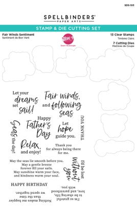 Spellbinders SDS193 Fair Winds Sentiment Clear Stamp & die set