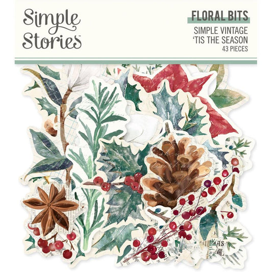 Simple Stories - Simple Vintage 'Tis The Season Bits & Pieces Die-Cuts Floral (SVS20723)