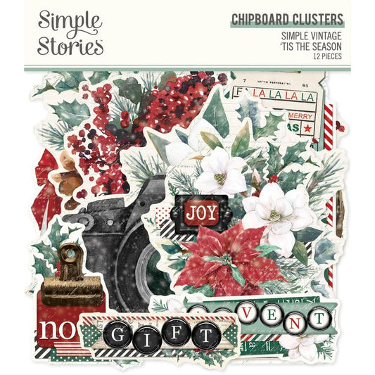 Simple Stories - Simple Vintage 'Tis The Season - Chipboard Clusters (SVS20727)
