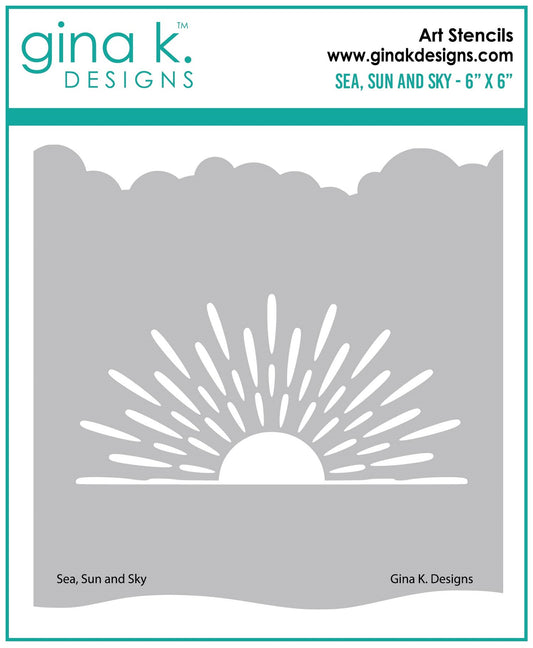 Gina K Designs - Sea, Sun & Sky stencil*