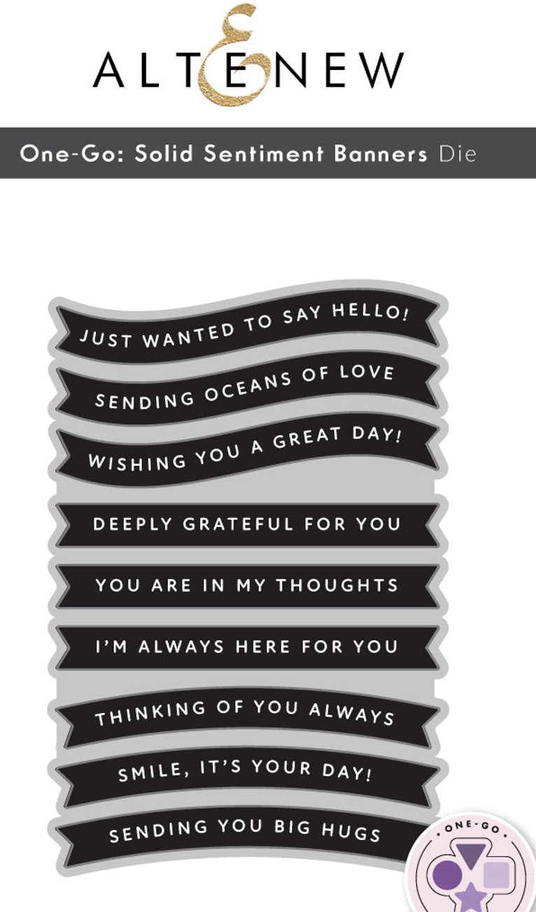 Altenew - One Go: Solid Sentiment Banners (stamp and die set)