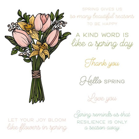 HoneyBee Stamps - Spring Joy Bouquet (stamp and die set)