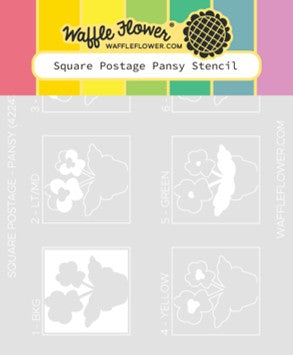 Waffle Flower - Square Postage - Pansy Stenci -l422479