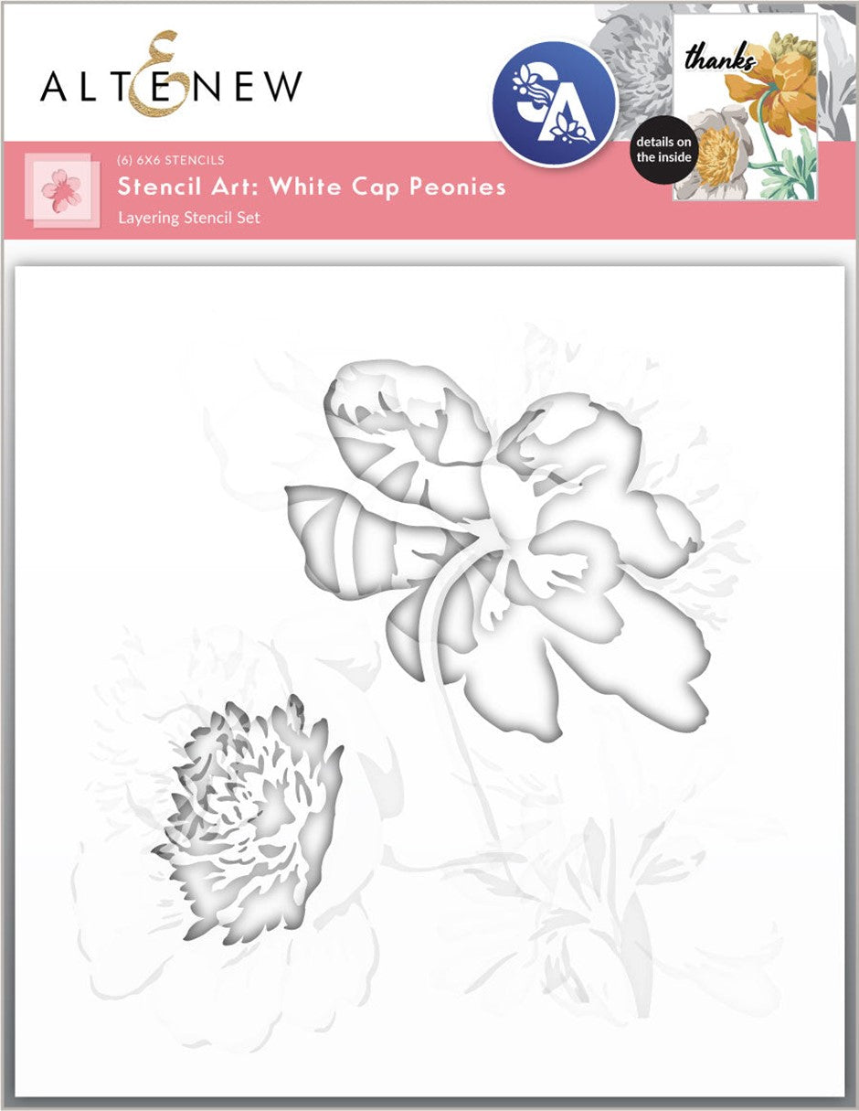 Altenew - White Cap Peonies - 6 in 1 Layering Stencil Set