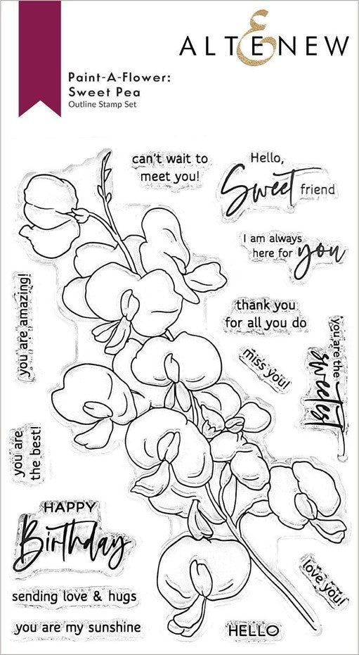 Altenew - Paint-A-Flower Sweet Pea Outline Stamp Set