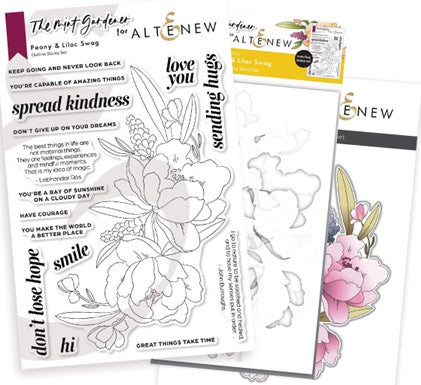 Altenew - The Mint Gardener - Peony and Lilac Swag