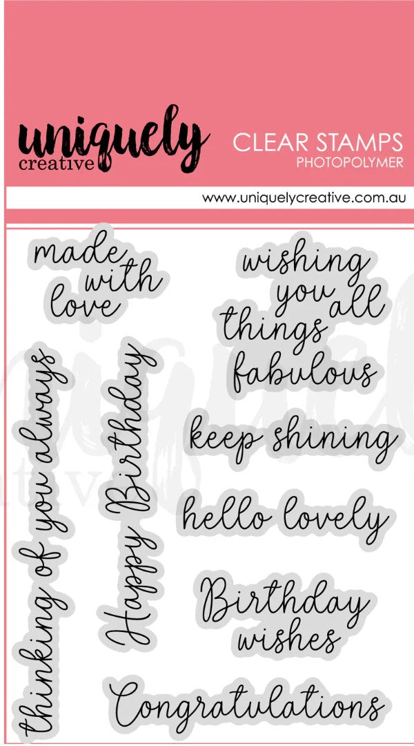 Uniquely Creative - celebration Sentiments Photopolymer Stamp -1934