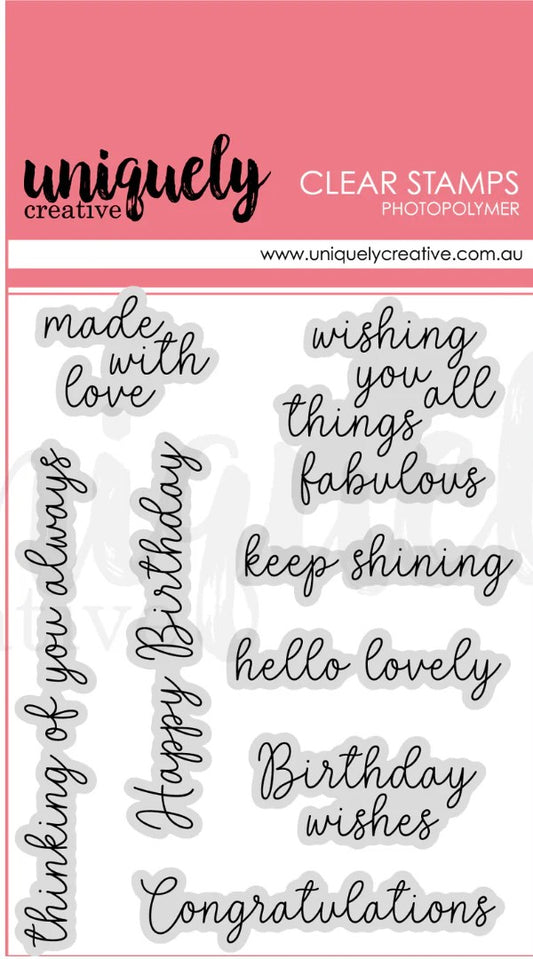 Uniquely Creative - celebration Sentiments Photopolymer Stamp -1934