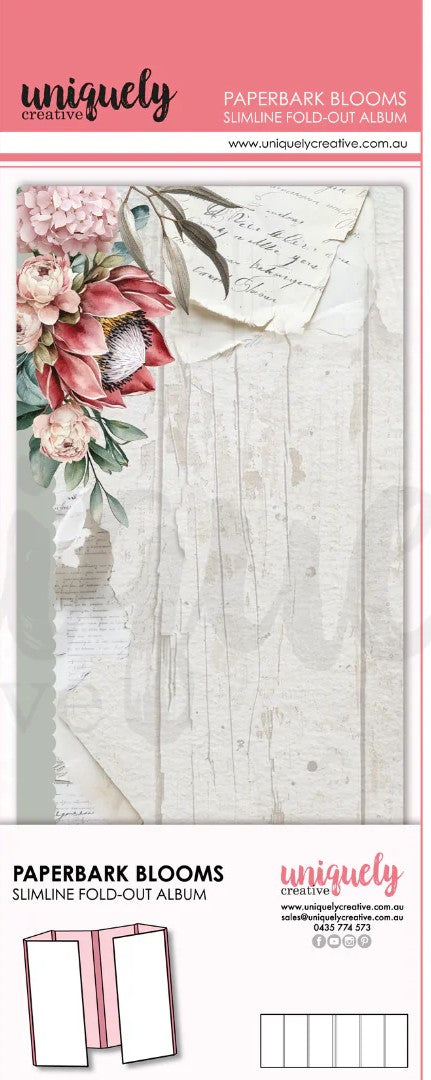 Uniquely Creative - Paperbark Blooms Slimline Fold-Out Album-uce2201