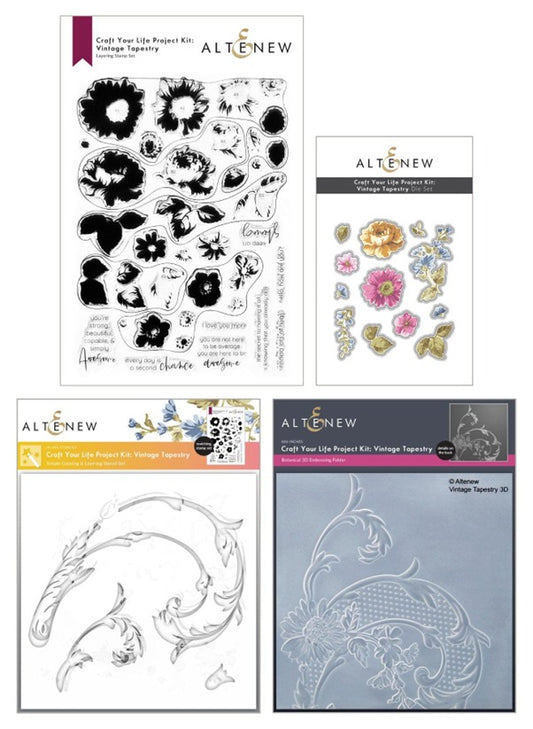 Altenew - Craft Your Life - Vintage Tapestry stamp, die, stencil and embossing folder set
