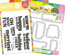 Waffle Flower - Warm Wishes combo (stamp and die set)