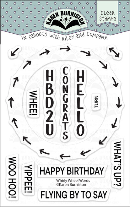 Karen Burniston Stamp Set - Whirly Wheel Words***