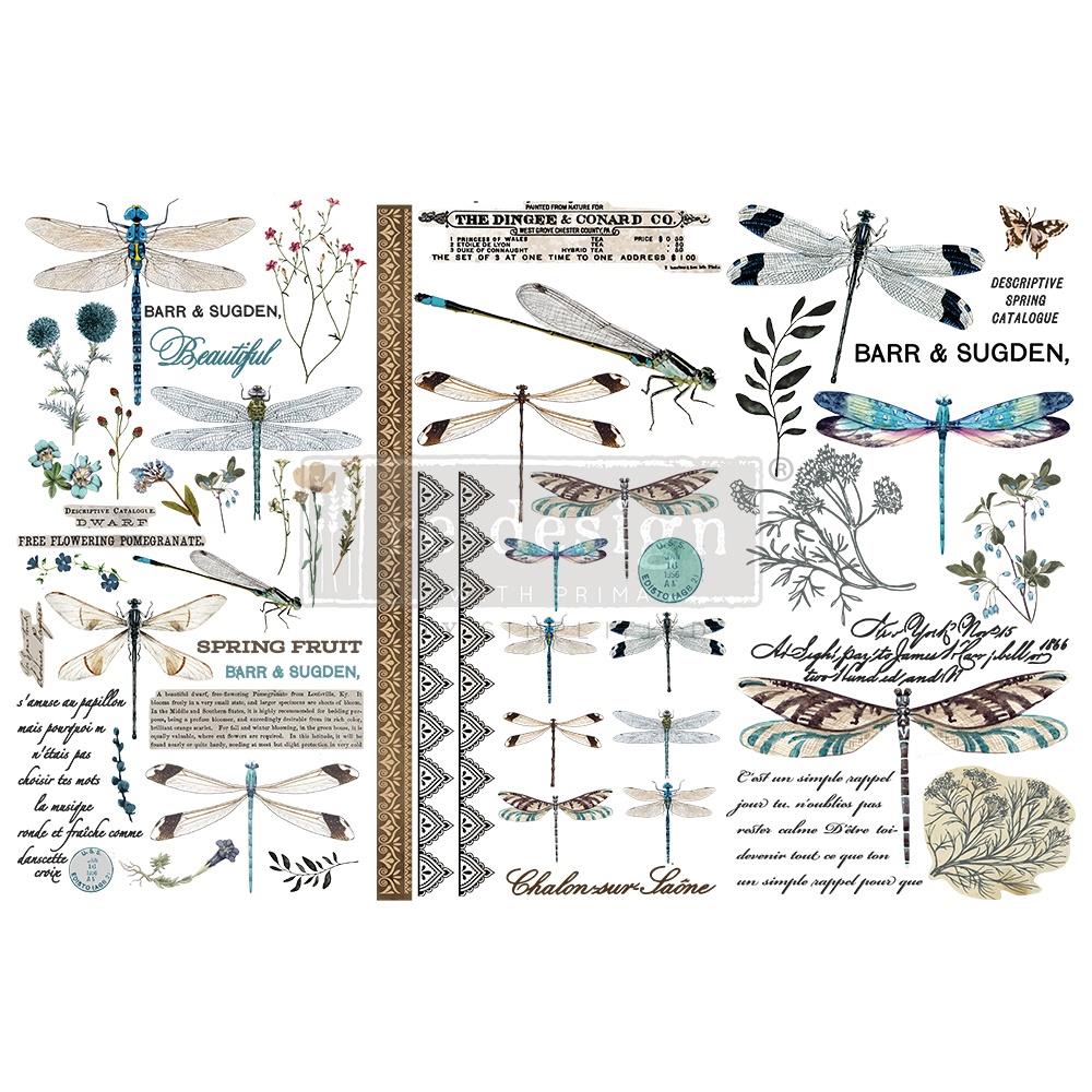 Prima Marketing (653392) Spring Dragonfly Transfers 6x12" 3 sheets
