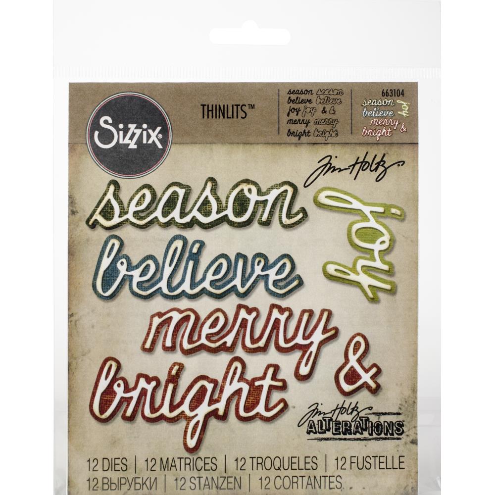 Tim Holtz / Sizzix 663104 Shadow Script Christmas