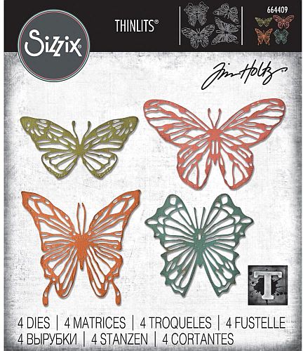 Tim Holtz / Sizzix 664409 Scribbly Butterfly Thinlits set*