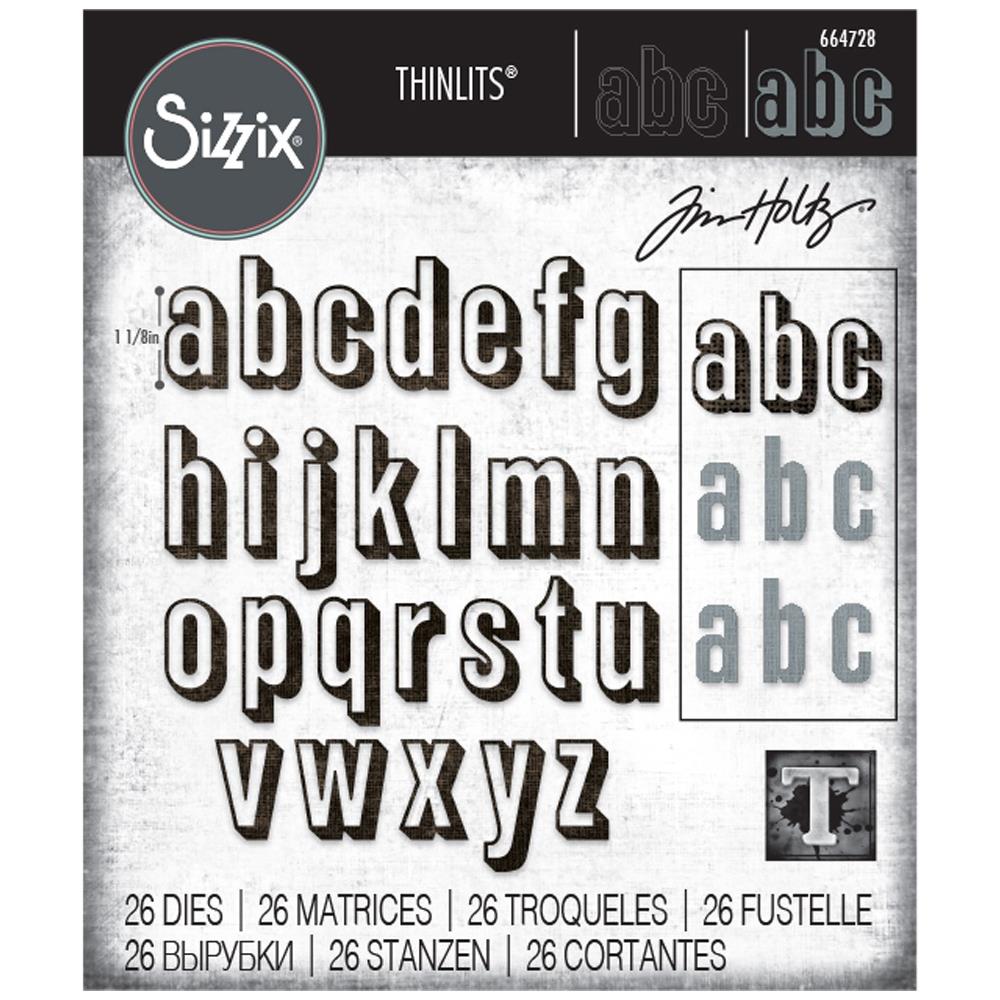 Tim Holtz / Sizzix 664728 Alphanumeric Shadow Lower - sold out