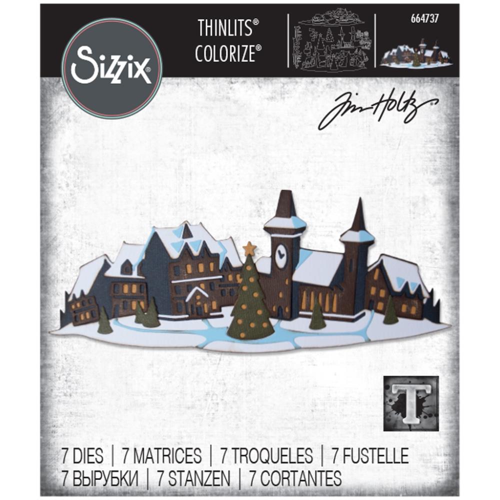 Tim Holtz/Sizzix 664737 Holiday Village die set Colorize......